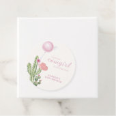 ピンクフラワーサボテン女性のカーボーイベビーシャワー フェイバータグ (インサイチュ)