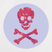 ピンクフラワースカル ラベル (デザイン1)