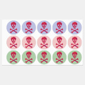 ピンクフラワースカル ラベル (シート)