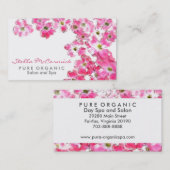 ピンクフラワースパ美しいサロン 名刺 (正面/裏面)