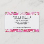 ピンクフラワースパ美しいサロン 名刺 (裏面)