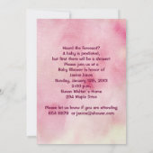 ピンクフラワーズアンドテディベアベイビーシャワー招待状 招待状 (裏面)