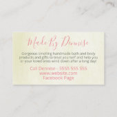 ピンクフラワーズオンベージュ手作りスパバス&体 名刺 (裏面)