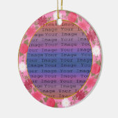 ピンクフラワーズカスタムオーナメント セラミックオーナメント (左)