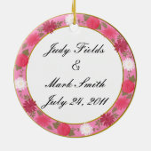 ピンクフラワーズカスタムオーナメント セラミックオーナメント (裏面)