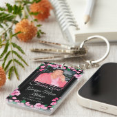 ピンクフラワーズカスタム記念記念記念品 キーホルダー (正面右)