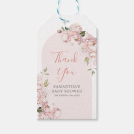 ピンクフラワーズガールベビーイン開花ありがとう ギフトタグ