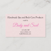ピンクフラワーズハンドメイドスパと体 予約カード (裏面)