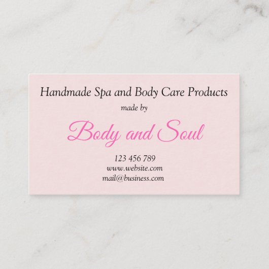 ピンクフラワーズハンドメイドスパと体 予約カード (裏面)