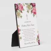 ピンクフラワーズバプテスマ祈りの言葉 フォトプラーク (側面)