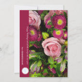 ピンクフラワーズフローラブーケホリディビジネスクリスマス シーズンカード (正面)