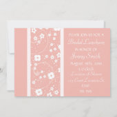 ピンクフラワーズブライダルランチョン招待状カード 招待状 (裏面)
