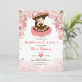 ピンクフラワーズブラウンガールプレセンタシオンデトレアノス 招待状 (スタンド正面)