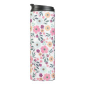ピンクフラワーズボタニックホワイトデザイン タンブラー (回転右)
