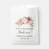 ピンクフラワーズボホシック赤ちゃんシャワーフローラパーティー フェイバーバッグ (正面)