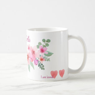 ピンクフラワーズマグ コーヒーマグカップ