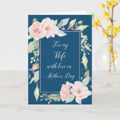 ピンクフラワーズマザーズデイカードフォー妻 カード (黄色い花)