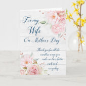 ピンクフラワーズマザーズデイカードフォー妻 カード (黄色い花)