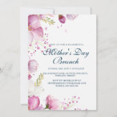 ピンクフラワーズマザーズデイブランチ招待状 招待状 (正面)