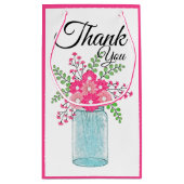 ピンクフラワーズメイソンジャーサンキュー スモールペーパーバッグ (裏面)