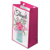 ピンクフラワーズメイソンジャーサンキュー スモールペーパーバッグ (裏面アングル)