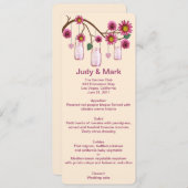 ピンクフラワーズメイソンジャースメニューカード メニュー (正面/裏面)