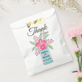 ピンクフラワーズメイソンジャールありがとう フェイバーバッグ (封をした状態)