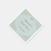 ピンクフラワーズロココヴィンテージ牡丹ブライダルシャワー スタンダードカクテルナプキン (角)