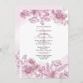 ピンクフラワーズ招待状 招待状 (正面/裏面)