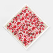 ピンクフラワーズ紙ディナーナプキンズ (コーナー)