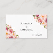 ピンクフラワーズ結婚ブライダルシャワーズフラット プレイスカード (裏面)