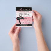 ピンクフラワーズ美しいサロンドライヤー美容師 チラシ (手)