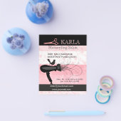 ピンクフラワーズ美しいサロンドライヤー美容師 チラシ (シングル)