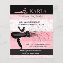 ピンクフラワーズ美しいサロンドライヤー美容師 チラシ