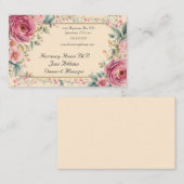 ピンクフラワーズ金ゴールドフレームB&B 名刺 (正面/裏面)