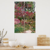 ピンクフラワーツリー撮影プリント ポスター (キッチン)