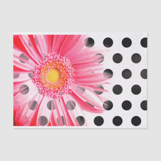 ピンクフラワーティッシュペーパー 薄葉紙 (正面)