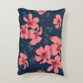 ピンクフラワーデザイン枕 アクセントクッション (裏面(縦))