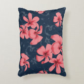 ピンクフラワーデザイン枕 アクセントクッション (正面(垂直))