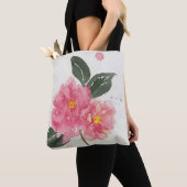 ピンクフラワートートバッグ トートバッグ (クローズアップ)