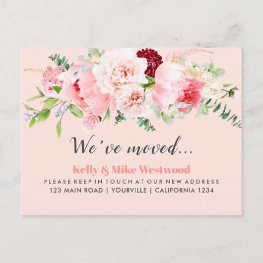 ピンクフラワーニューホームに移動 ポストカード (正面)