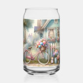 ピンクフラワーバイクアットブルーコテージゲート ガラス缶 (裏面)