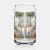 ピンクフラワーバイクアットブルーコテージゲート ガラス缶 (左)