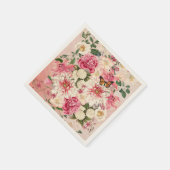 ピンクフラワーバウンティガーデンパーティーナプキンス スタンダードカクテルナプキン (角)