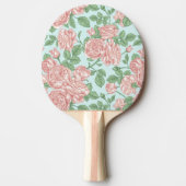 ピンクフラワーバラガーデンブーケパターン 卓球ラケット (正面)