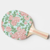 ピンクフラワーバラガーデンブーケパターン 卓球ラケット (横)