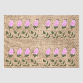 ピンクフラワーバードオンバーラップティッシュペーパー 薄葉紙