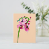 ピンクフラワーバーバスカムフローラ赤面アート ポストカード (スタンド正面)