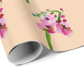 ピンクフラワーバーバスカムフローラ赤面アート ラッピングペーパー (ロールコーナー)