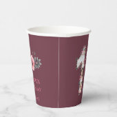 ピンクフラワービッグ12誕生日ガールフォトコラージュ 紙コップ (右)